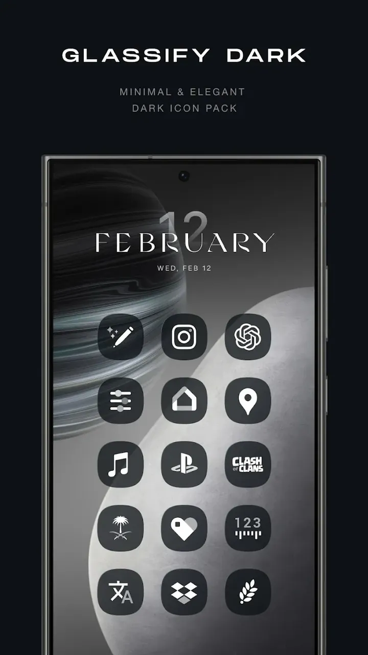 Glassify Dark Icon Pack screenshot 2