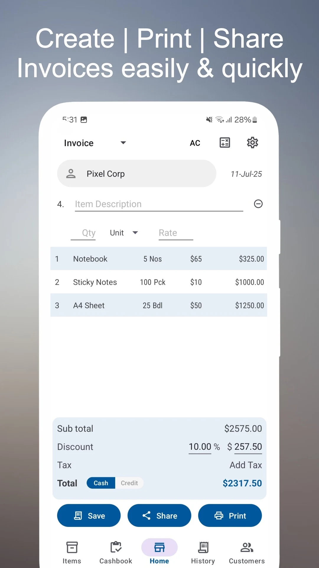 Billculator Fast Billing App screenshot 5