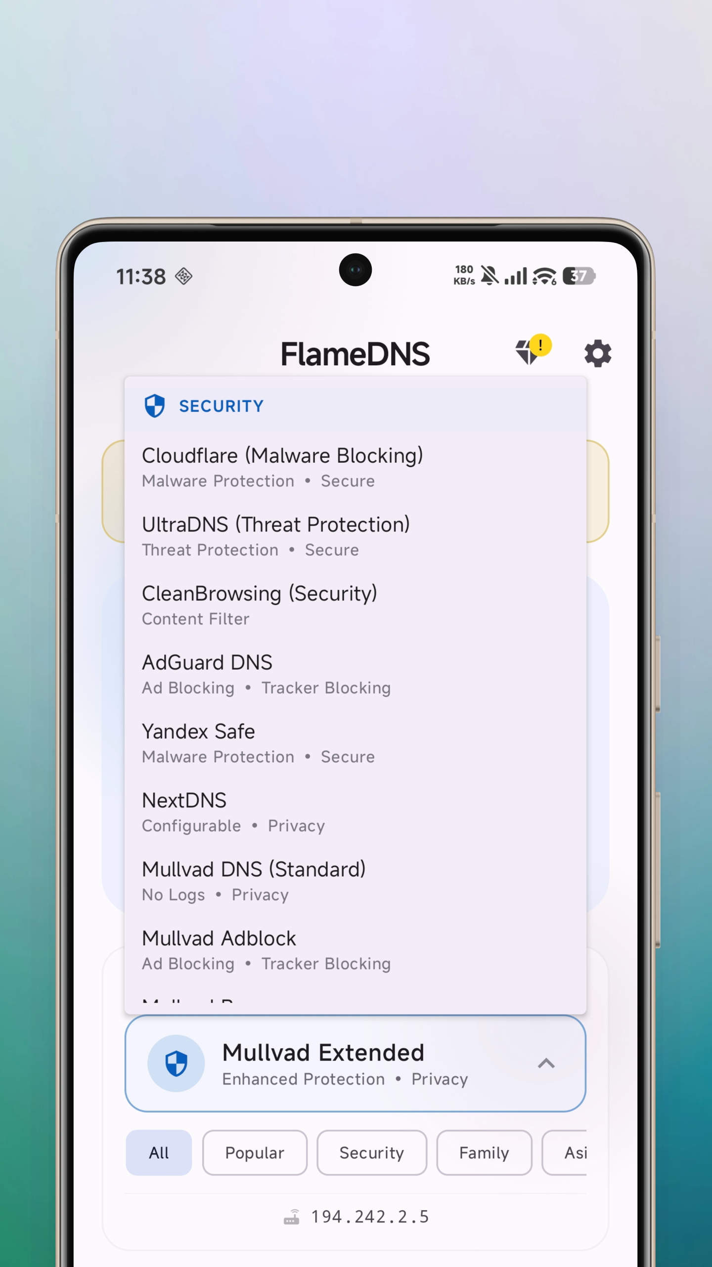 FlameDNS - DNS Changer preview 1