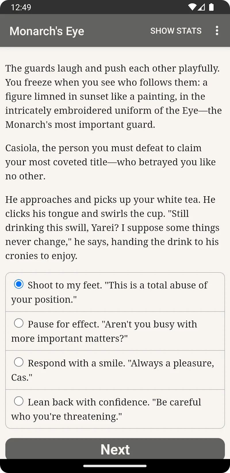 Games of the Monarch's Eye combat encounter