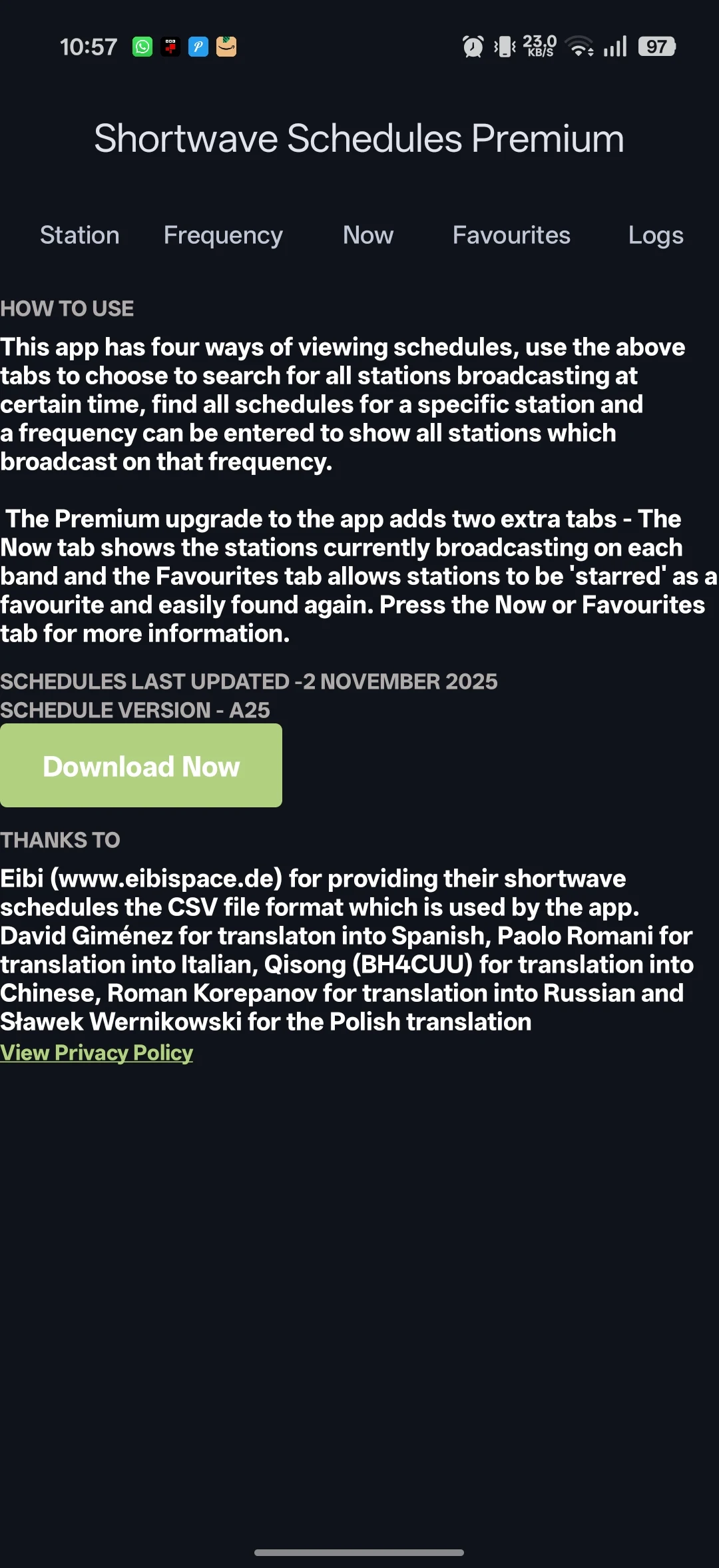 Shortwave Radio Schedules screenshot 5