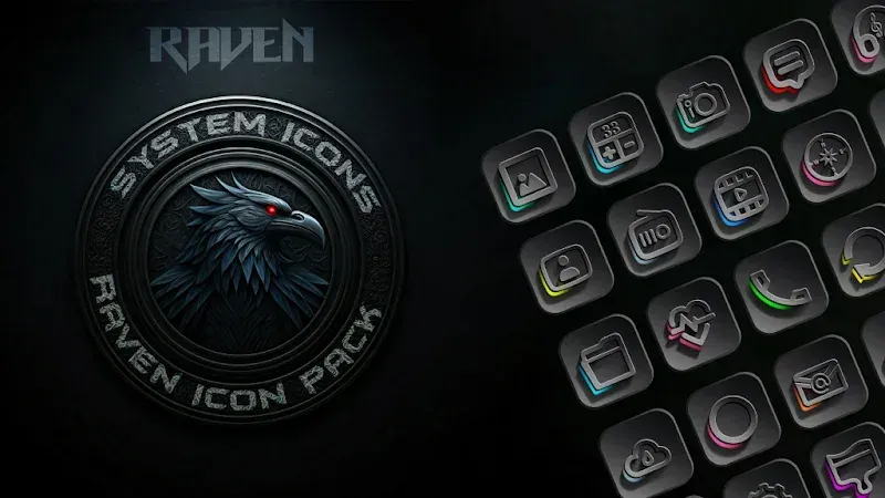 Raven Dark Icon Pack screenshot 2