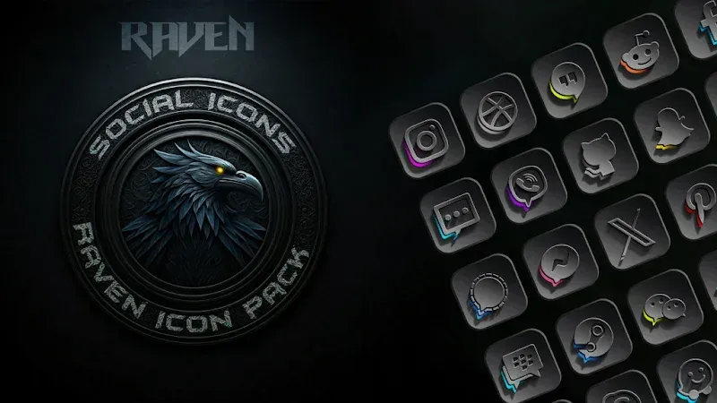 Raven Dark Icon Pack screenshot 4