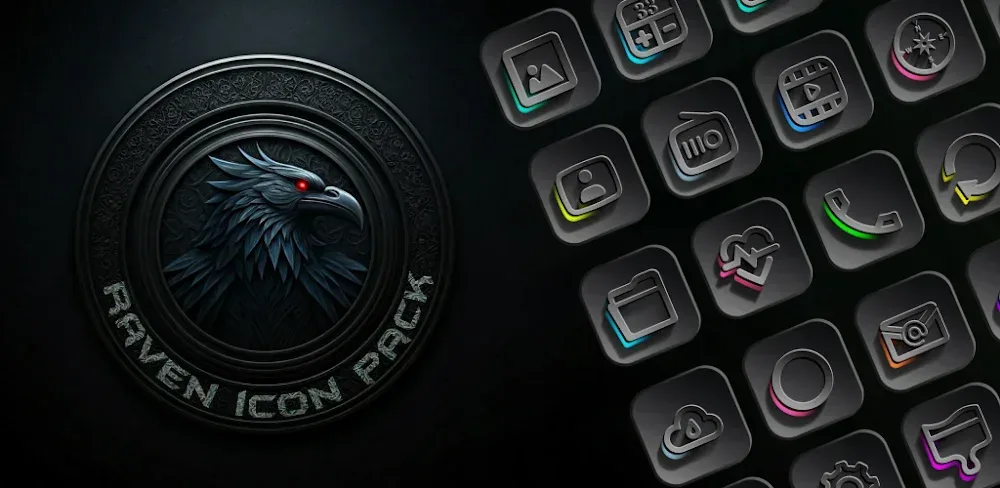 Raven Dark Icon Pack screenshot 1