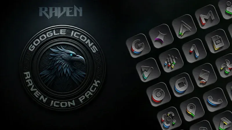 Raven Dark Icon Pack screenshot 3
