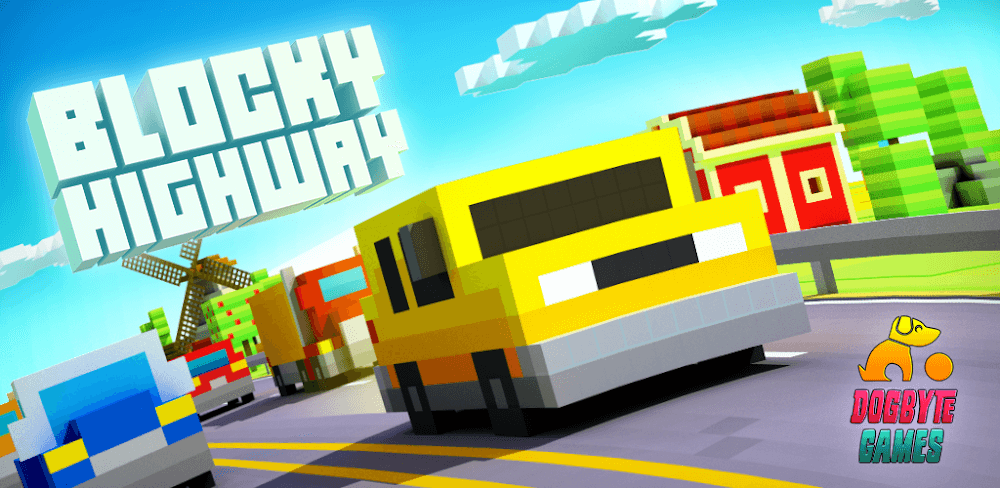 Blocky Highway: Traffic Racing screenshot 1