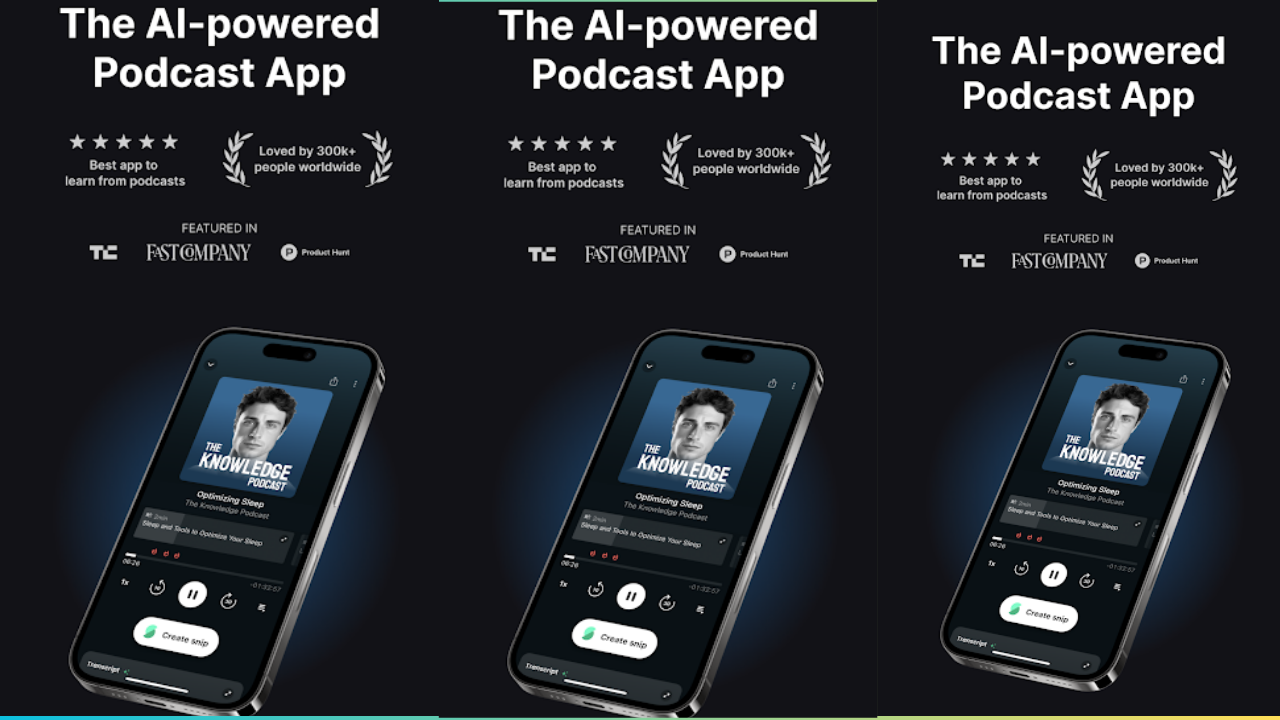 Snipd | AI Podcast Player screenshot 1