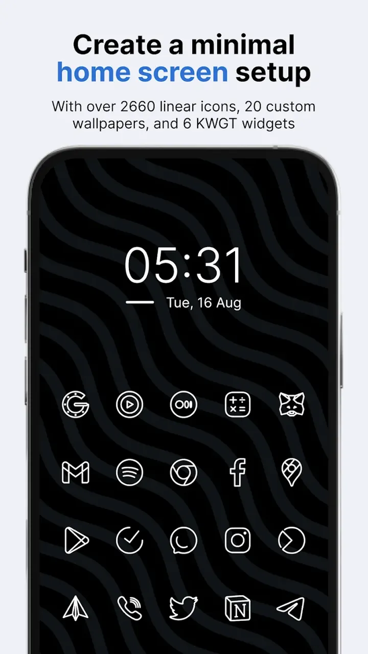 Caelus White: linear icon pack screenshot 2