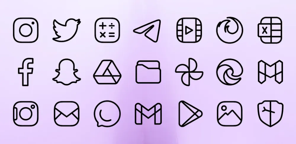 Caelus Black: linear icon pack screenshot 1