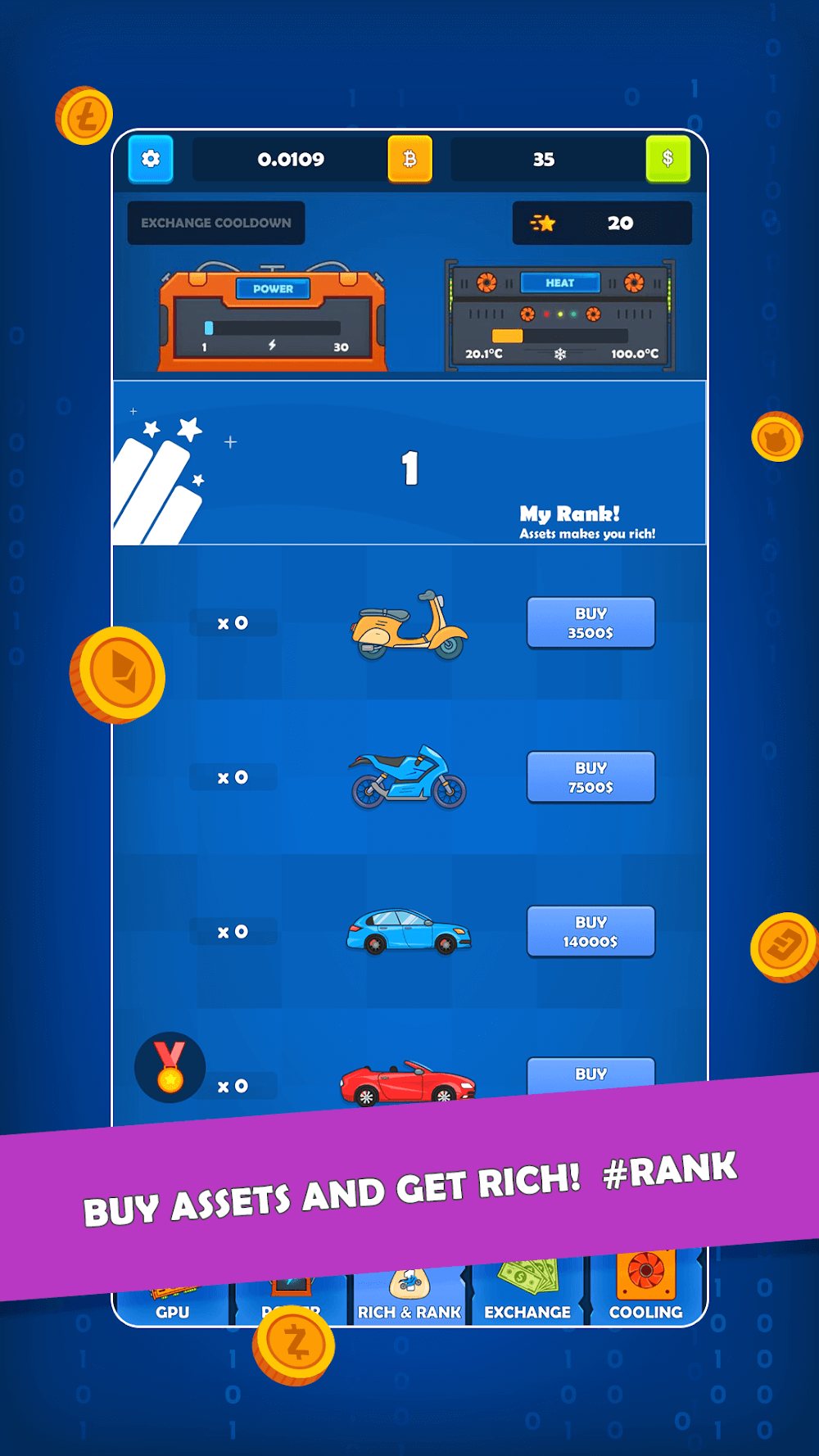 Bitcoin Crypto Idle Miner gameplay screenshot 5