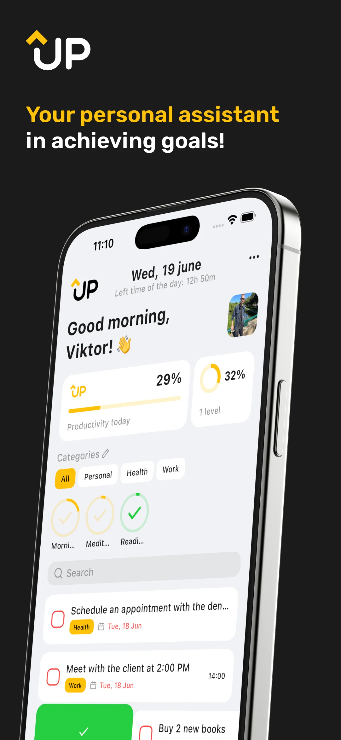 UP: Goals, To-Do, Tasks, Lists screenshot 2