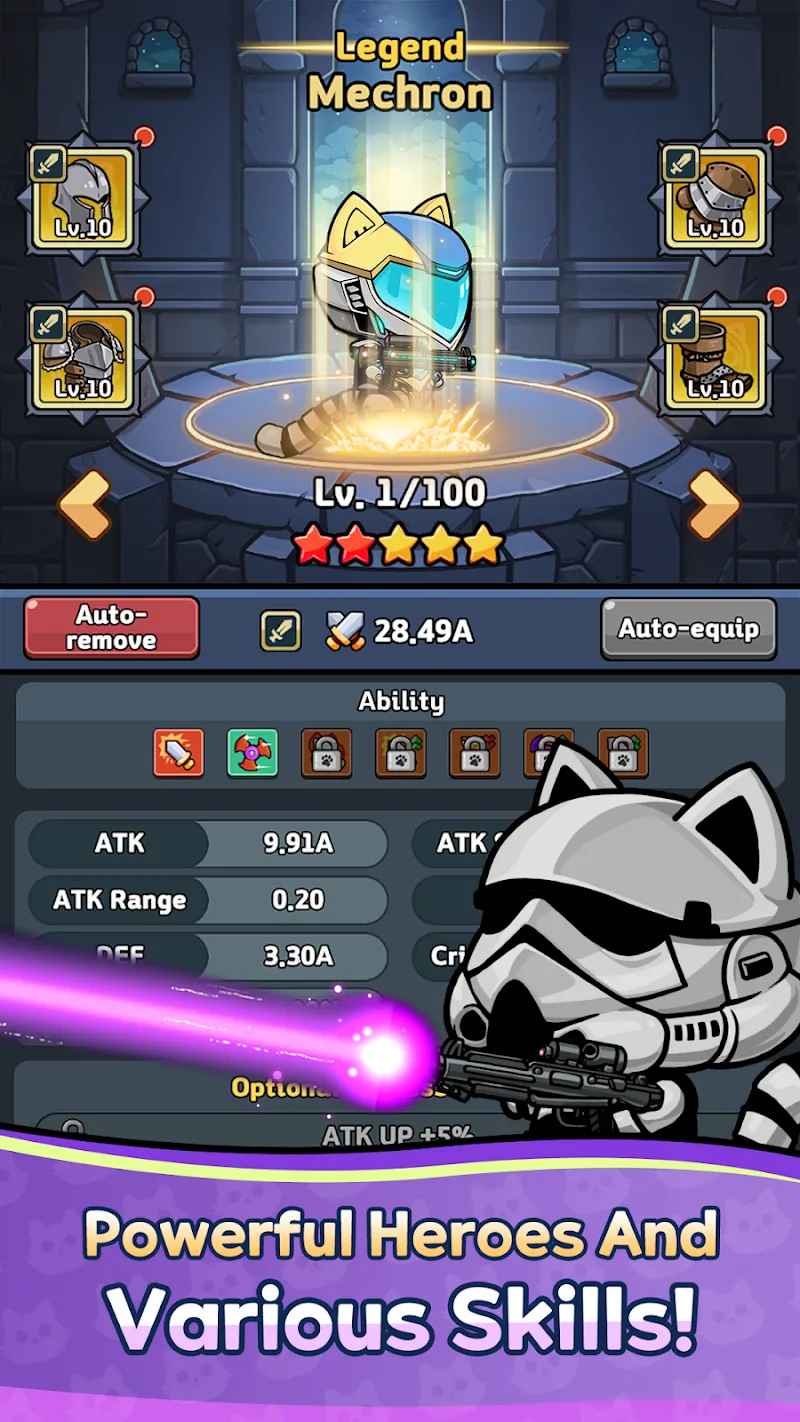 Cat Fortress : Idle Defense screenshot 4
