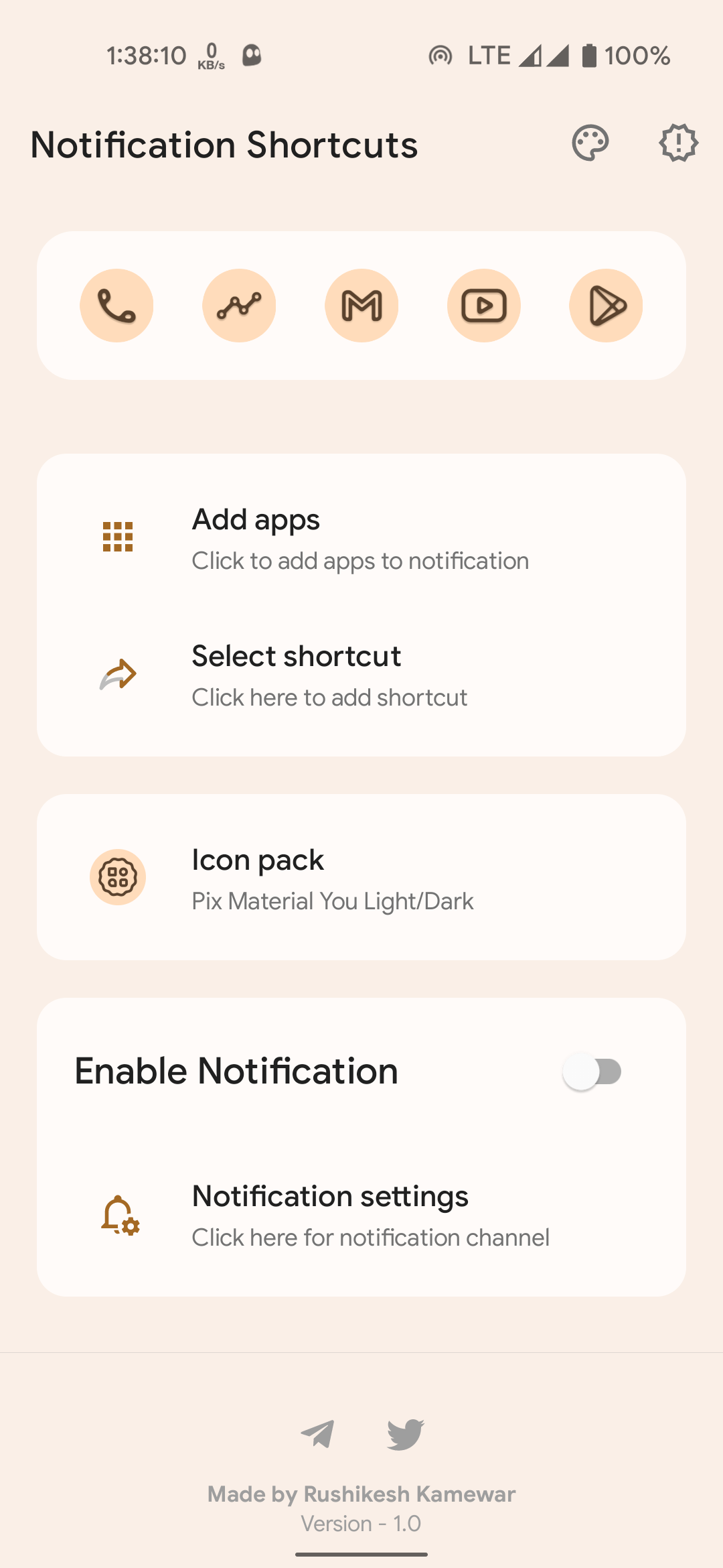 Notification Shortcuts screenshot 1