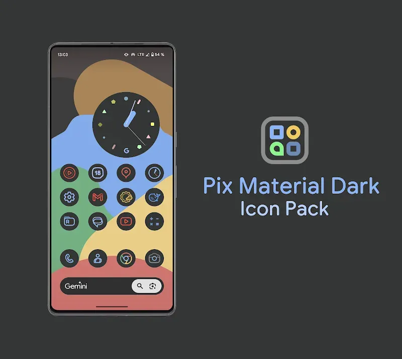 Pix Material Dark Icon Pack screenshot 2