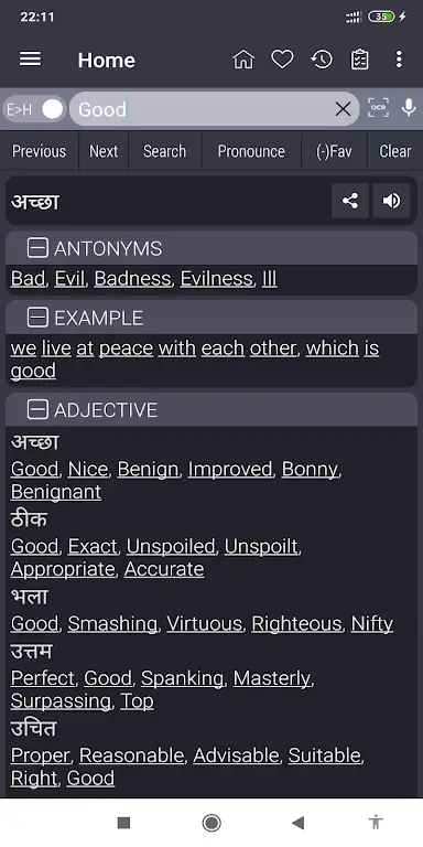 English Hindi Dictionary screenshot 2