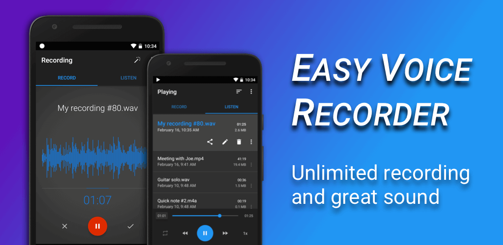 Easy Voice Recorder Pro screenshot 1