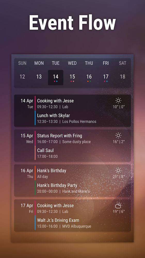 Event Flow Calendar Widget screenshot 2