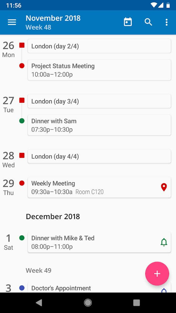 aCalendar+ screenshot 2