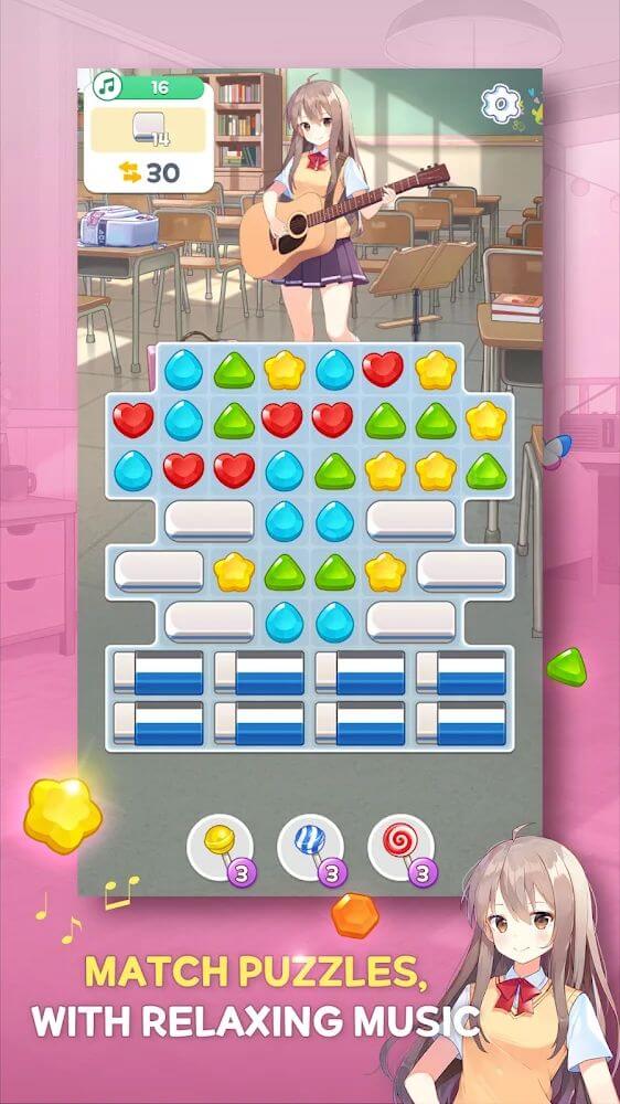 Guitar Girl Match 3 screenshot 2