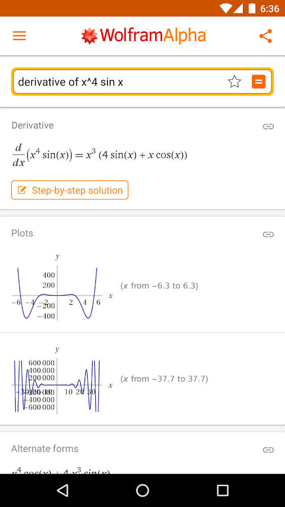 WolframAlpha screenshot 2
