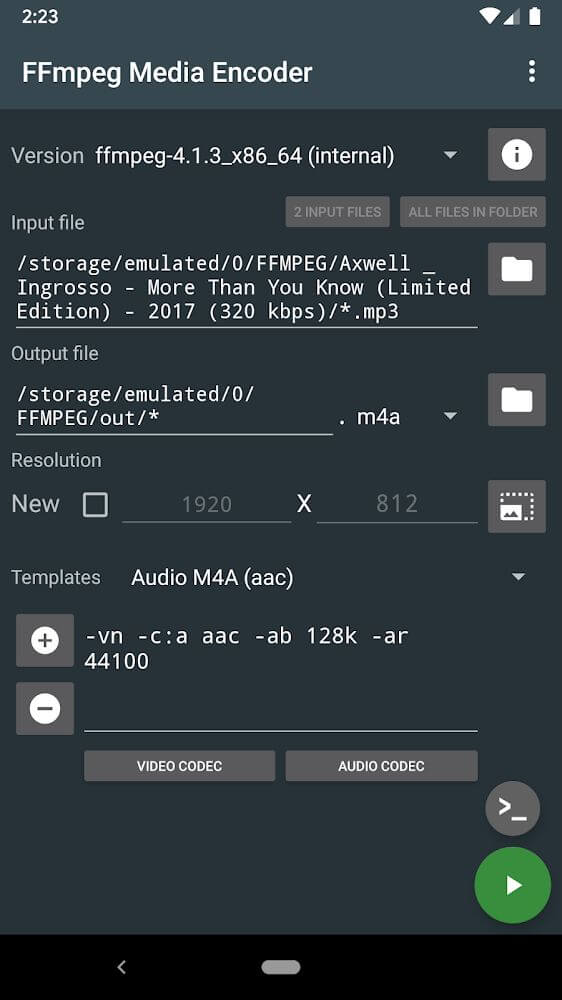 FFmpeg Media Encoder screenshot 2