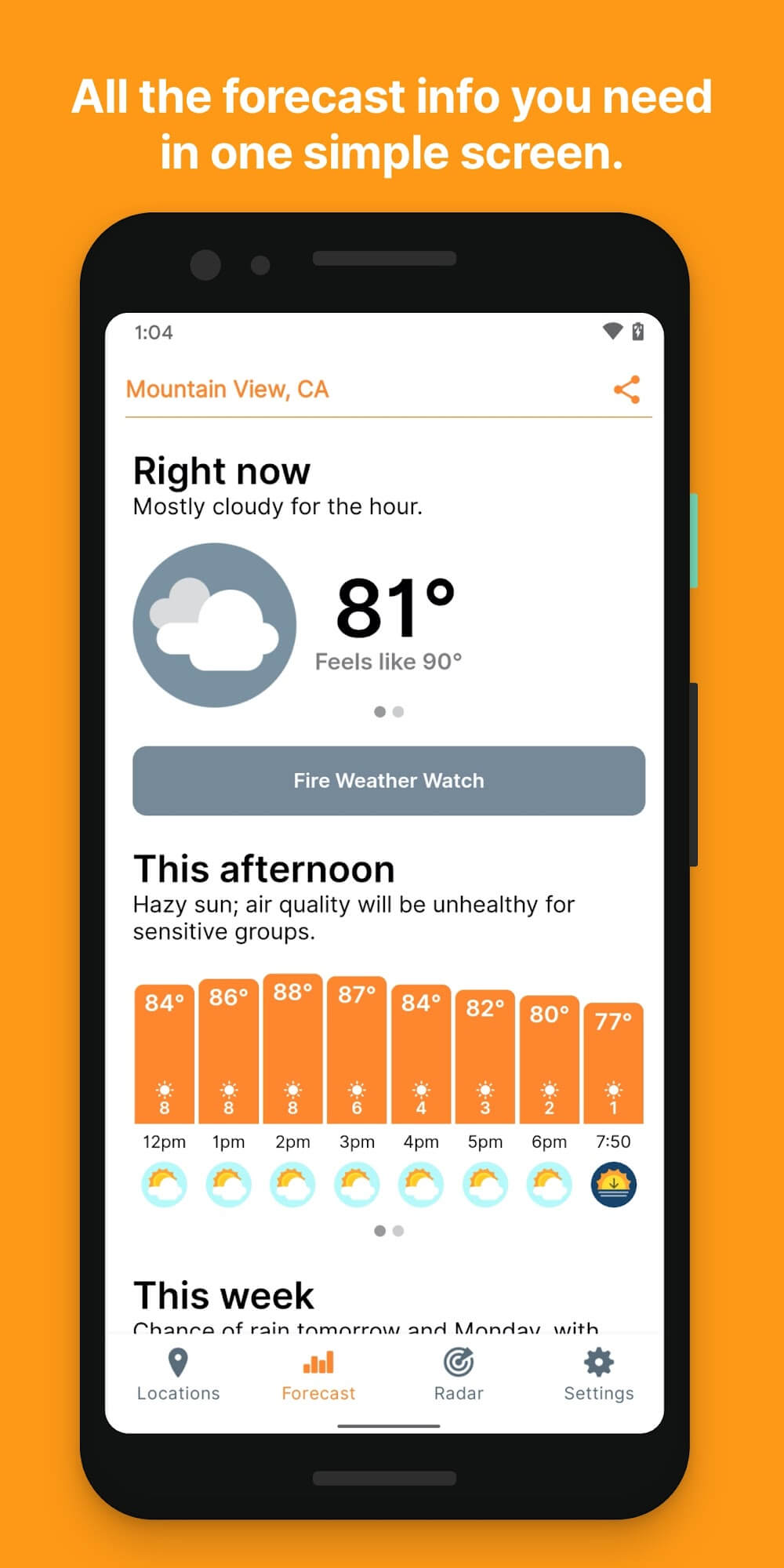 Hello Weather screenshot 2