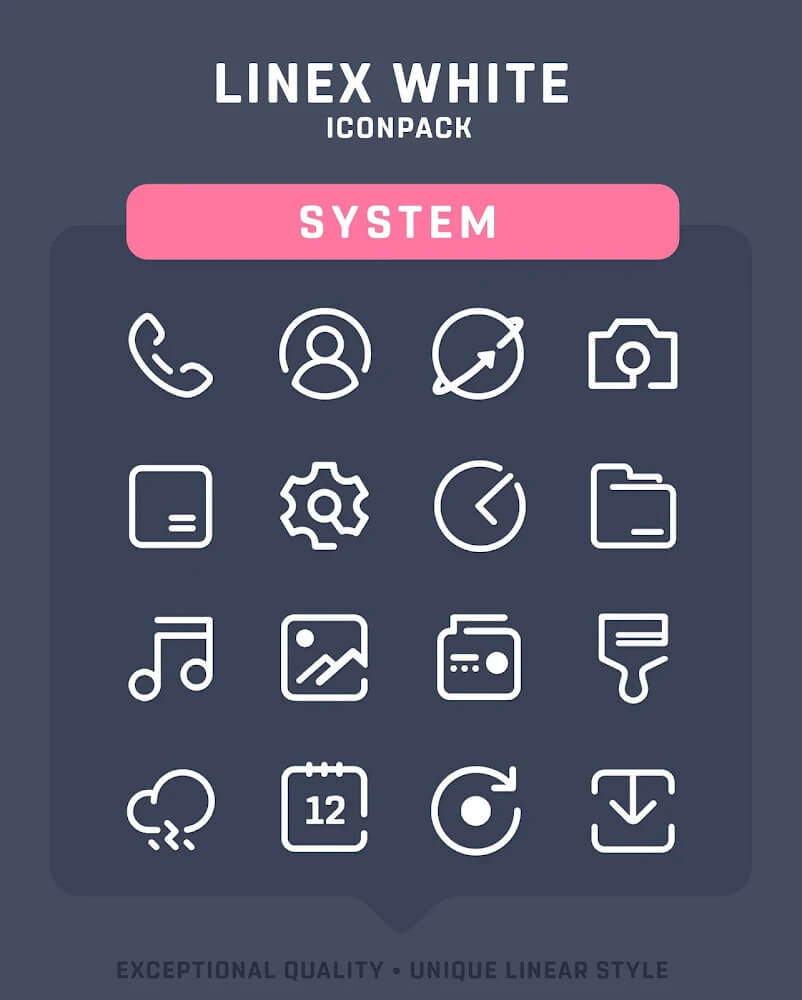 LineX White Icon Pack screenshot 2