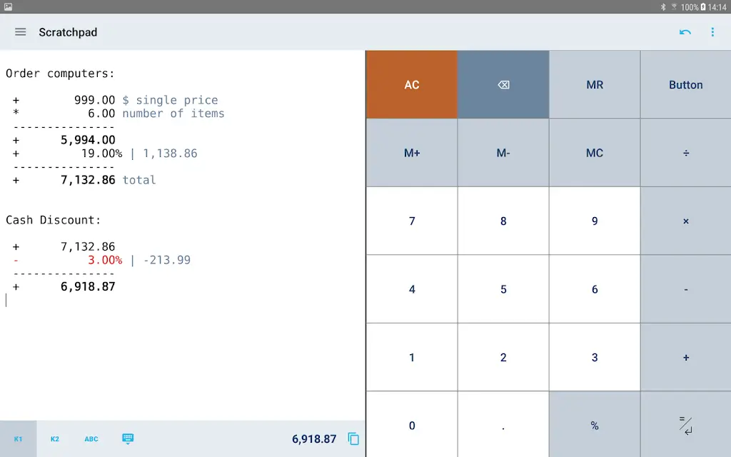 CalcTape screenshot 2