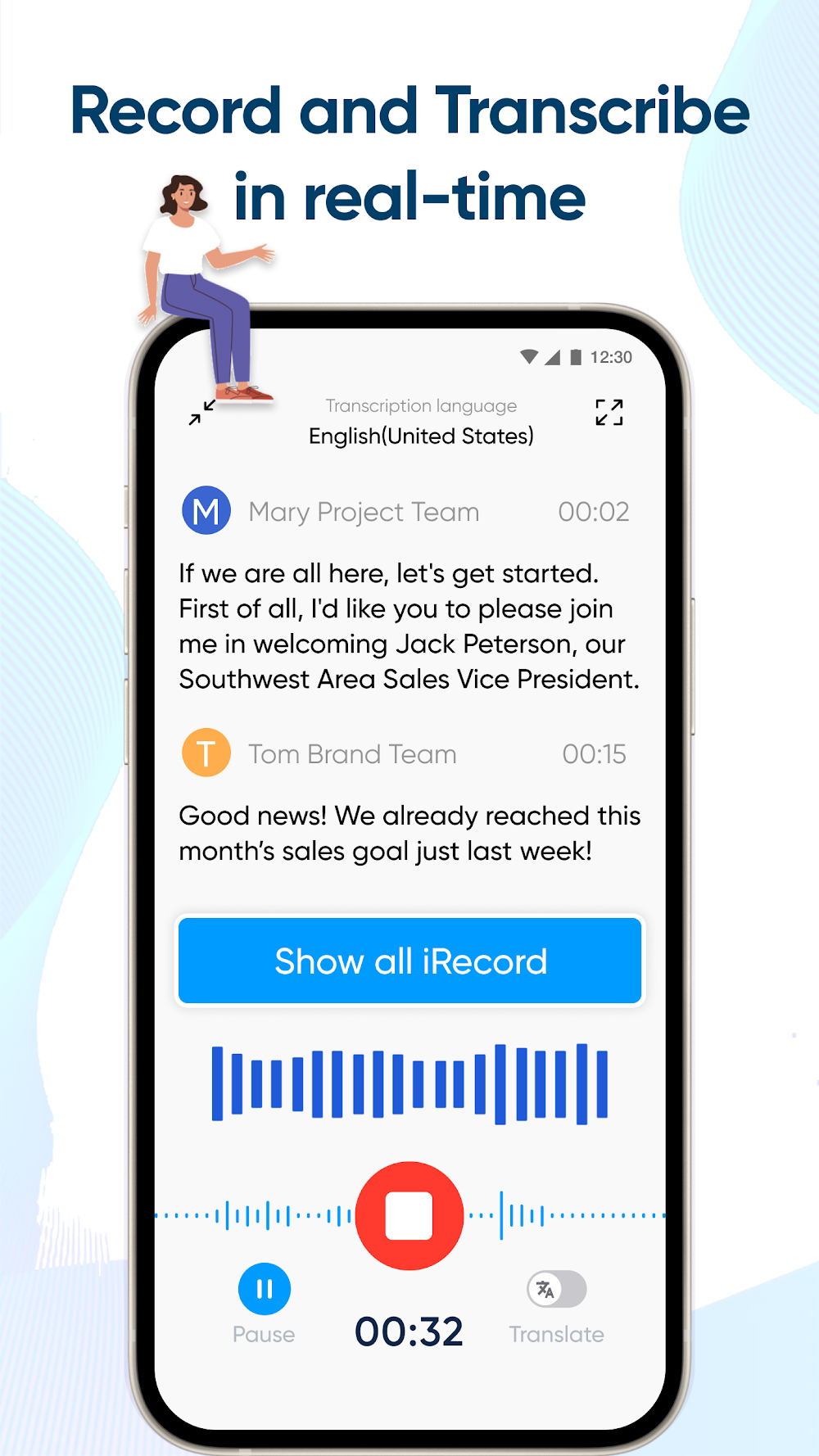 iRecord: Transcribe Voice Note screenshot 2