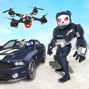 Panda Robot Car: Robot Games