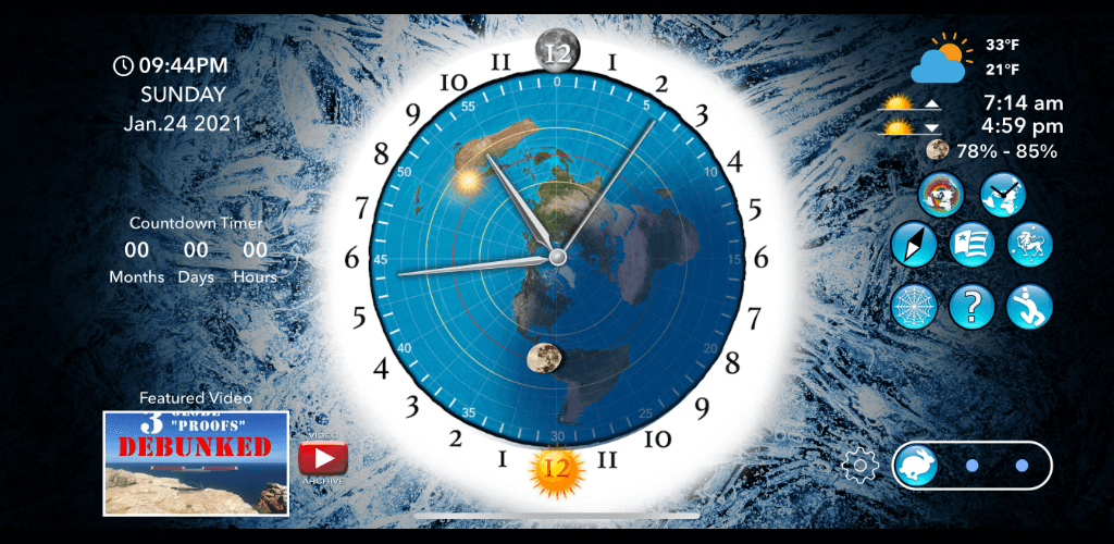 Screenshot 1 of Flat Earth Sun, Moon & Zodiac Clock