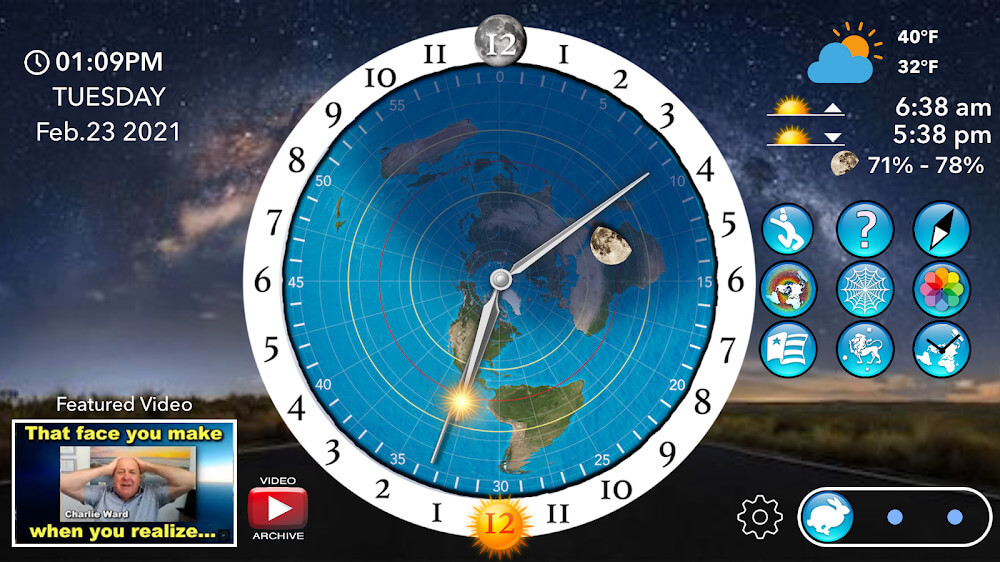 Screenshot 3 of Flat Earth Sun, Moon & Zodiac Clock