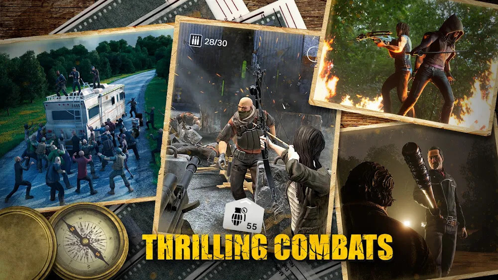 Alt text: The Walking Dead: Our World team combat screenshot.