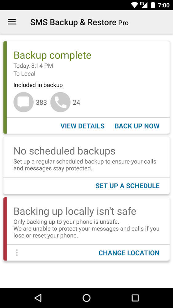 SMS Backup & Restore Pro screenshot 3