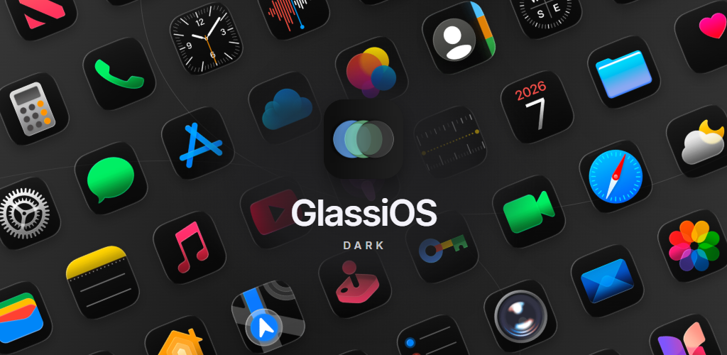 Dark GlassiOS Icon Pack screenshot 1