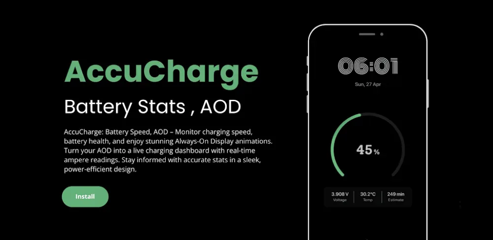 AccuCharge: Battery Speed, AOD screenshot 1