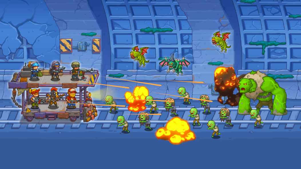 Tower Train: Zombie Defense 2D screenshot 1