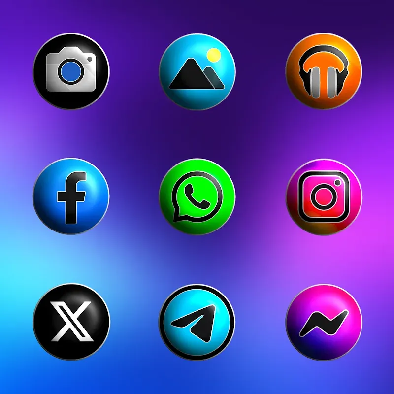 Pixly Fluo 3D - Icon Pack screenshot 4