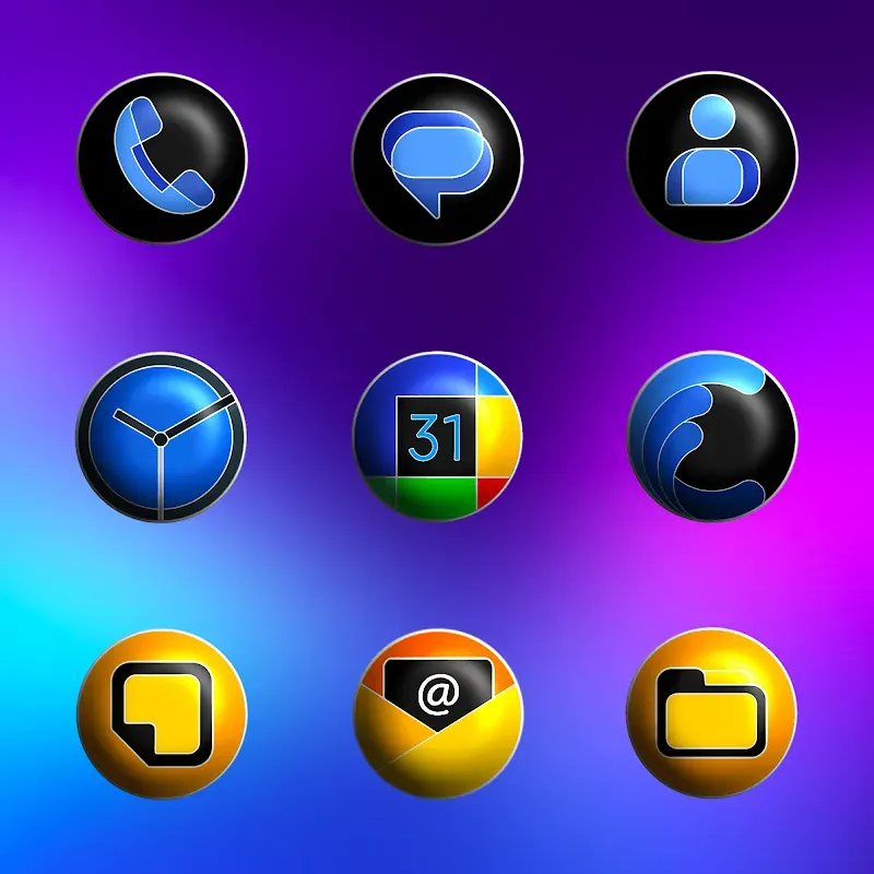 Pixly Fluo 3D - Icon Pack screenshot 3