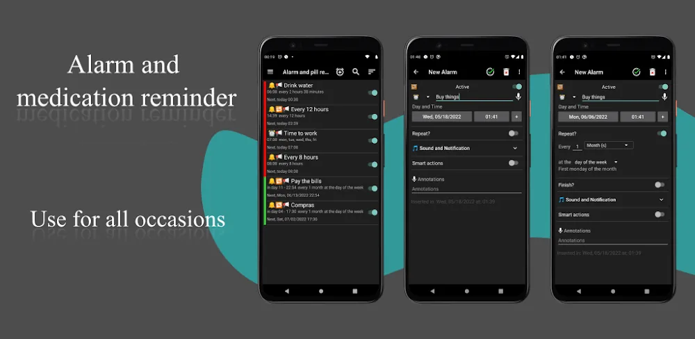 Alarm and Pill Reminder (Allminder) screenshot 1
