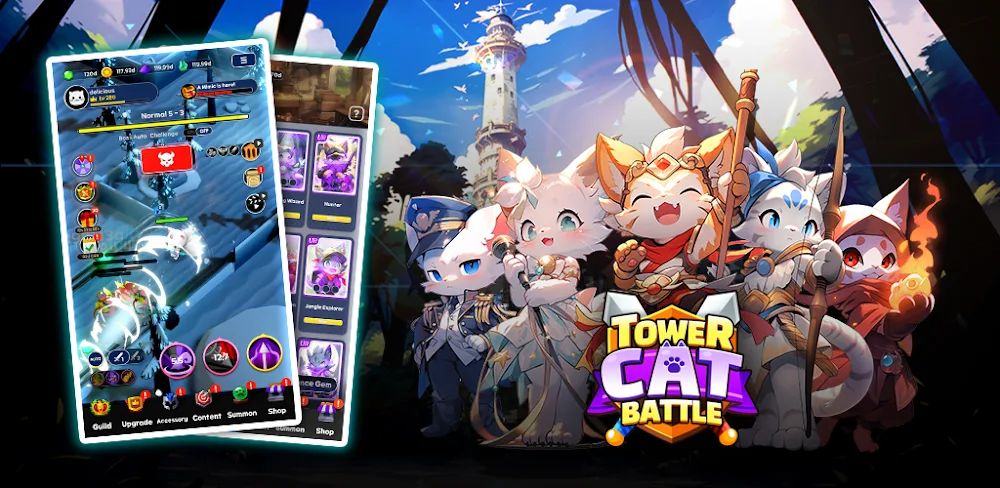 Tower Cat Battle: Idle Cat RPG screenshot 1