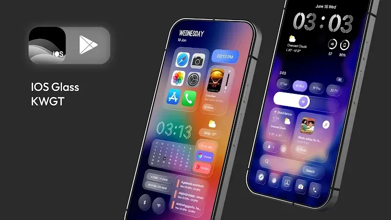 iOS Glass KWGT iOS 26 Inspired screenshot 5