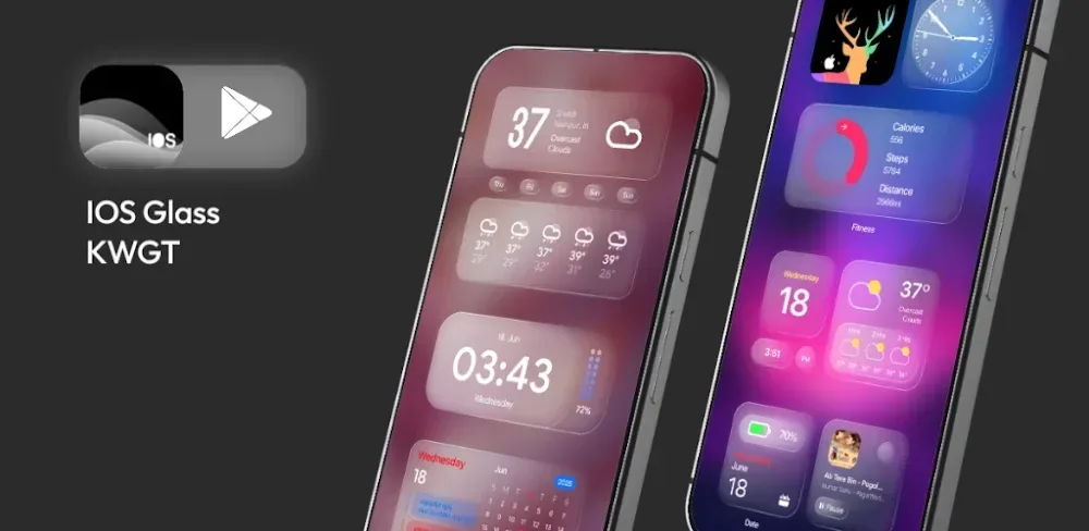 iOS Glass KWGT iOS 26 Inspired screenshot 1