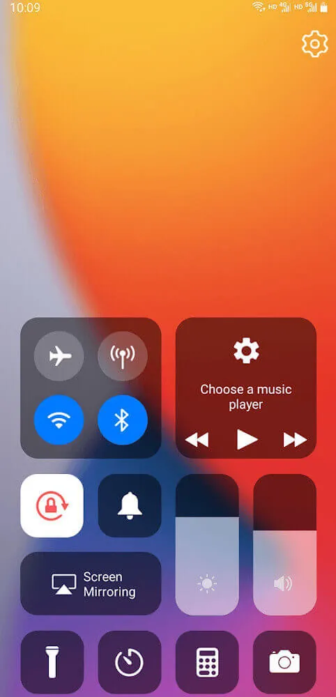 AiOS Launcher widget selection screen