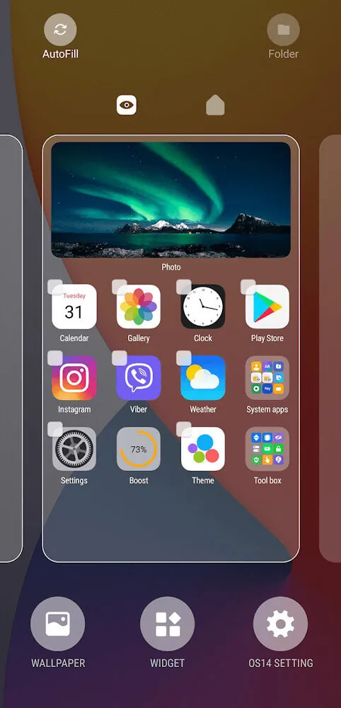 AiOS Launcher app drawer layout