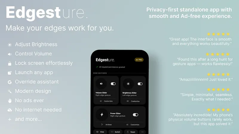 Edgest Edge Gestures & Control screenshot 2