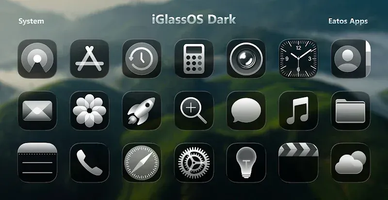 iGlassOS Dark - Icon Pack preview image 2