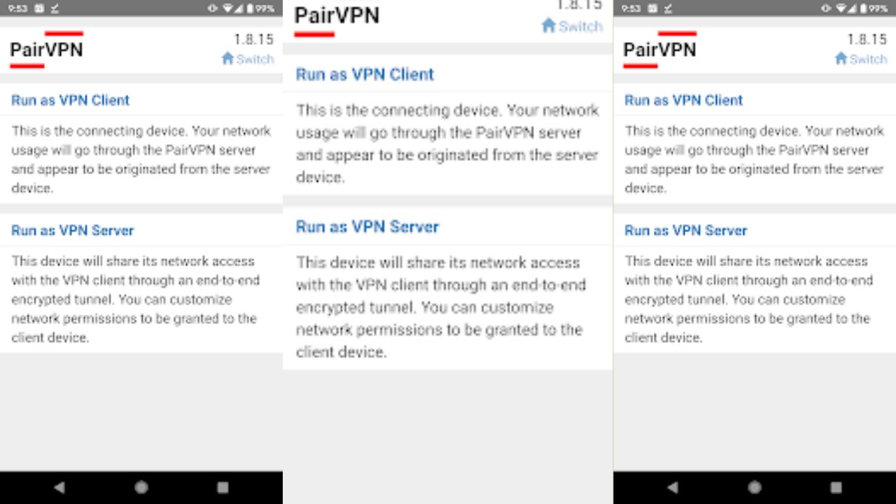 PairVPN screenshot 1