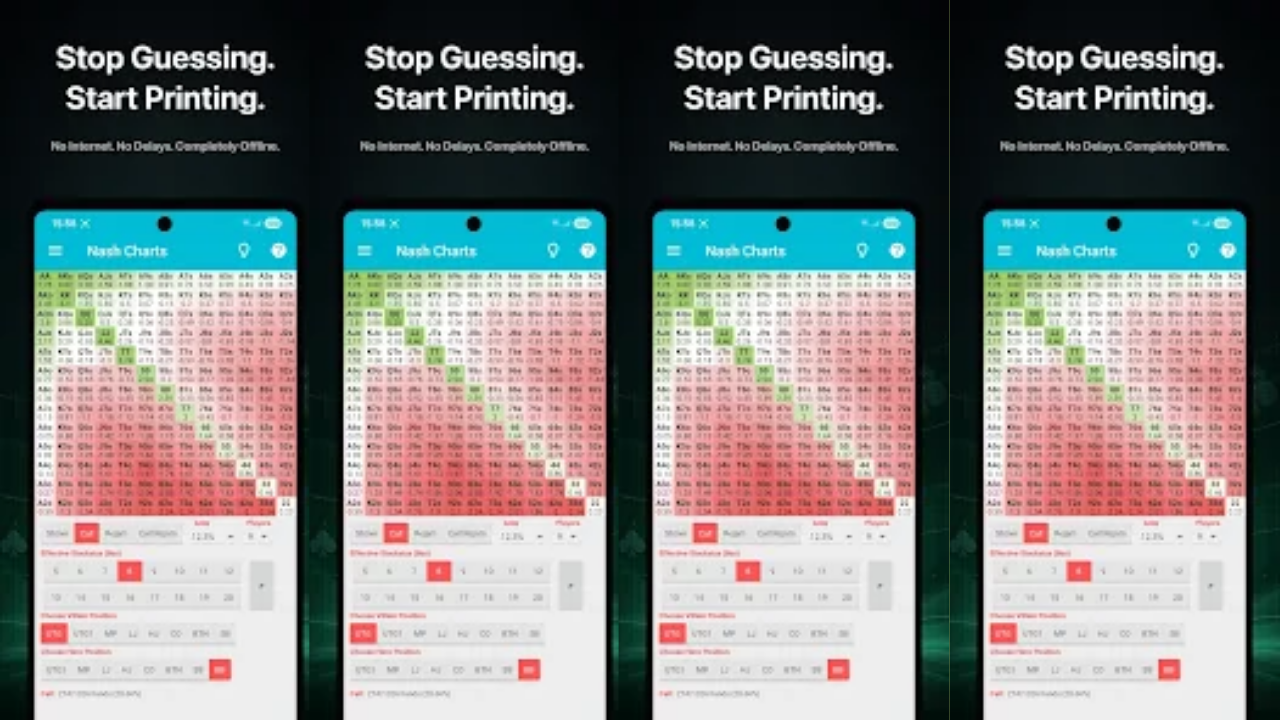 Preflop+ Poker GTO Nash Charts screenshot 1