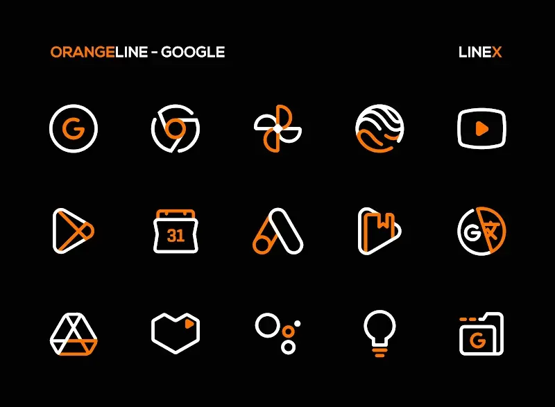 OrangeLine IconPack: LineX screenshot 3